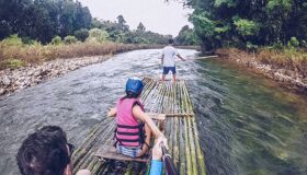 Glide through Vietnam’s lush rivers on a bamboo raft adventure